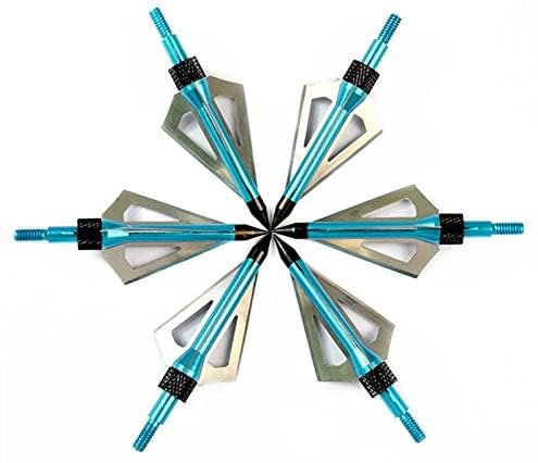 12er Pack Bogenschießen Jagd Jagdspitzen, 100 Korn Aluminium Pfeilspitzen Outdoor Pfeilspitze Einschraubspitzen Jagdspitzen für Compound Bow & Armbrust