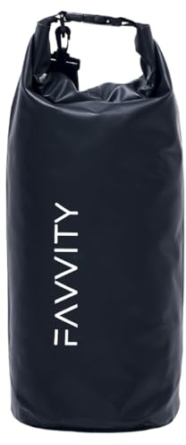 Favvity Dry Bag Wasserdicht | Drybag SUP Tasche Trockensack & Seesack [Wetbag mit Reißverschluss + Schultergurt] wasserdichte Tasche für Boot Kajak Stand Up Paddle Strand Schwimmen Bootszubehör | 10L