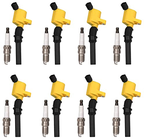 Set of 8 DG508 Ignition Coils and SP479 Spark Plugs For 5.4 V8 1998 1999 2000 2001 2002 2003 2004 Ford Expedition F150 F250 F350 Mercury Grand Marquis FD503