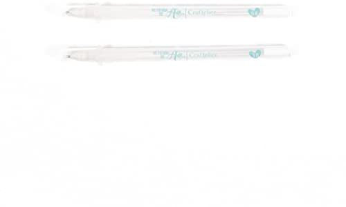 Craftelier - Set mit 2 Gel-Stiften für farbige und dunkle Papiere, ideal für Bullet Journal, Planner oder Scrapbooking- und Bastelprojekte, Dicke 0,8 mm und 1 mm, Weiß