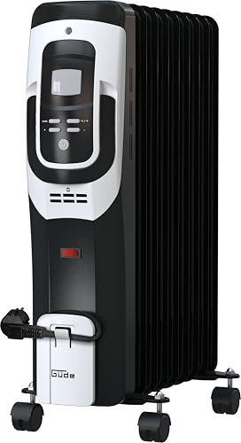Güde 85191 Ölradiator OR 2000-9 (220-240 V, 2000 W Heizleistung, 3 Heizstufen (800/1200/2000 W), 9 Rippen, stufenloses Thermostat, Kipp- und Überhitzungsschutz, Rollen für einen sicheren Transport)