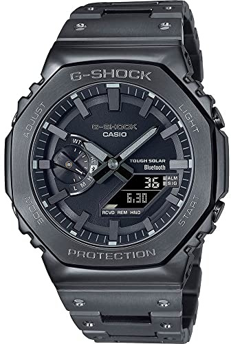 CASIO Orologio da polso da uomo al quarzo sportivo cinturino in acciaio inox nero cassa in resina display analogico-digitale nero - GM-B2100BD-1AER