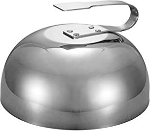 BATLAM Cheese Melting Dome 304 Stainless Steel Serving Food Cover 11.8 inch Durable Round Basting Cover with Handle for Indoor/Outdoor