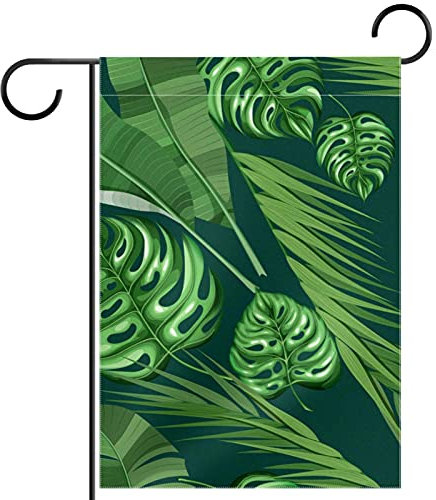 Bananenbaum, Palme, grün, tropisch Gartenflagge 28x40 Zoll,Kleine Hofflaggen,doppelseitige vertikale Banner-Außendekoration