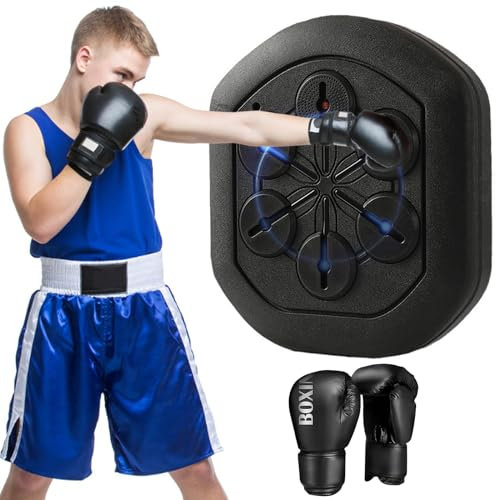 URCheers Musik Boxing Maschine, Elektronische Boxmaschine, Intelligente Bluetooth Musik Elektronischer Box, mit 6 Lichtern und Bluetooth Sensor, für Kinder und Erwachsene (Trag Handschuhe)