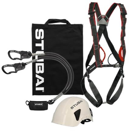 STUBAI Industrie-Set PSA Y mit Helm | Komplettgurt, Verbindungsmittel ABSORB-Y 126 Pro, Industrieschutzhelm PETASUS und Tragetasche für hohe Sicherheit und Komfort für Profikletterer
