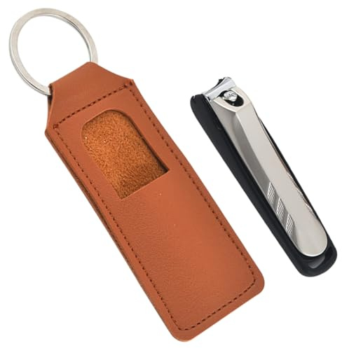 Ipetboom stainless steel Cortaúñas para uñas podadoras de dedos recortadora de manicura imprimible cortauñas herramienta Tijeras Perder estuche de cuero acero carbono
