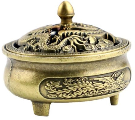 Quemador de incienso, cuenco de incienso vintage con tapa, quemador de incienso cónico, soportes para cuencos de incienso antiguos