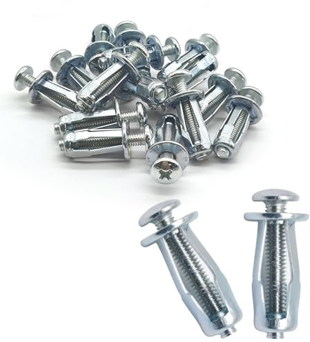 Vordpe 15 tacos de metal para cavidades, M4 x 25, para cavidades de metal, tacos huecos, tacos para cavidad Fischer, tacos para placas de yeso, tacos de metal, tacos de expansión