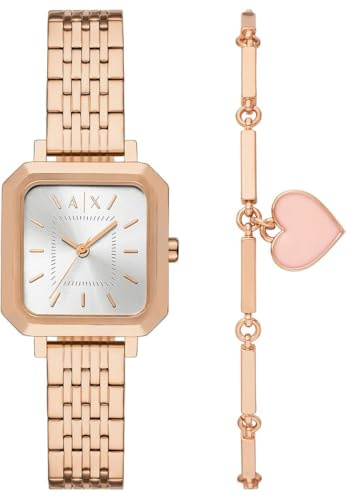 Armani Exchange Watch for Women, Quarz Dreizeigeruhrwerk und 27 mm Gehäusegröße mit Edelstahlarmband