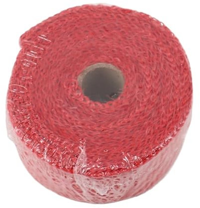 OZLCUA Enveloppe D'échappement Rouleau de 5 cm x 5 m/10 m/15 m de Ruban Isolant for Tuyau d'échappement de Moto Echappement Ruban Ruban(5cmX15m Red)