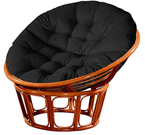 Hängesessel für den Außenbereich, rund, Papasansessel, Sitzpolster für Innenhof, Garten, weich und dick, 100 cm, Schwarz