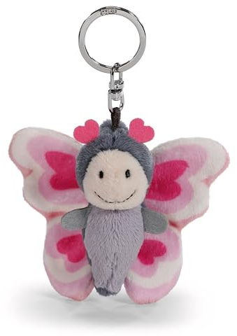 NICI Llavero Mariposa Love de 6 cm, Rosa Fucsia, Fiel acompañante de Peluche para Mochila o Bolso, Llavero para Todas Las Edades, 62624