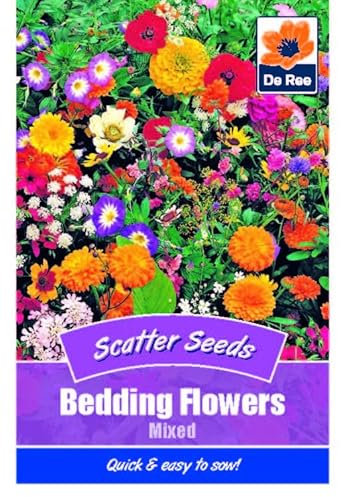 Flower Seeds Bedding Flowers Mixed Scatter - 210 Seeds Packet Plant Bedding Borders Containers Pots Grow Your Own Garden Plant Seed