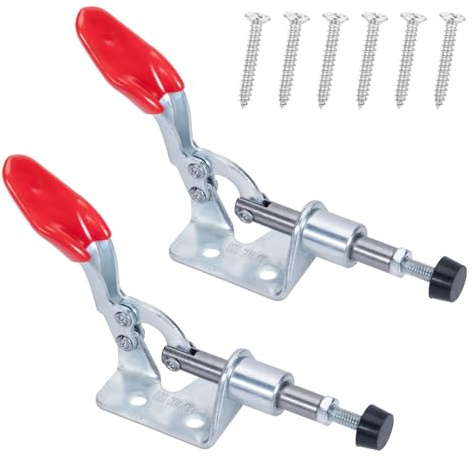Sajosolid Heavy-Duty Push-Pull Quick-Release Toggle Clamps, 301A Push Clamp with 99 Lbs Holding Capacity, Toggle Clamps Woodworking for Machine Operation, Welding, Pocket Hole Jigs, 2-Pack
