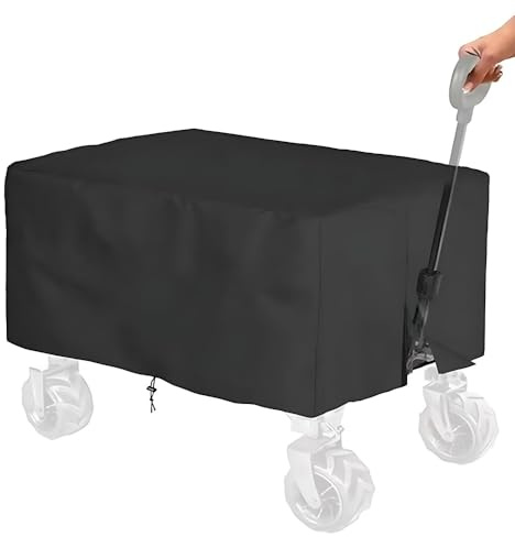 TONGIHS 1 Pcs Cover for Folding Garden Trolley,for Camping,Black | 95x60x50cm,Oxford fabric,Waterproof,Dustproof,Windproof,Portable,Easy to clean,Suitable for Garden trolleys