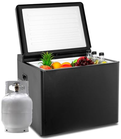 Smad Frigo Gaz 41L, Réfrigérateur Camping Car 12V 220V Gaz, Glacière à Absorption, 28/30mbar, Frigo Trimixte pour Camping, Caravane
