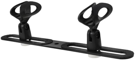 TOPBATHY Microphone Aluminum Pole Stand Mic Clips Desktop Boom Arm Mount for Podcast Karaoke Recording Compatible Wireless Microphone