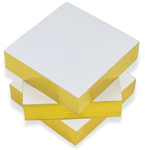 Dany Marcus Elegante Acrylglas-Zettelbox mit Goldakzenten und passender Notizblock mit Goldschnitt (3 Notizblöcke Nachfüll-Set)