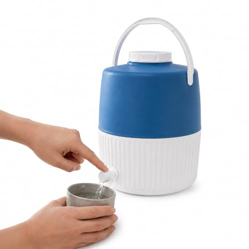 Nevera Portátil con Dispensador | Capacidad 5L | 24 x 24cm | Dispensador para Bebidas | Playa, Montaña, Camping, Picnic, Furgoneta, Camper | Nevera con Agarre