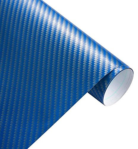 Könighaus (7,89€/m2) 2D Carbon Blau Folie 300 x 152 cm blasenfrei mit Anleitung (Autofolie)