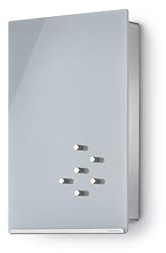 blomus Schlüsselkasten Glas-Magnettafel -VELIO- | Farbe Grau | Hochformat | Aus Edelstahl, Glas und Gummi; Für Notizen, Fotos und Erinnerungen; Maße 30 x 20 x 5 cm
