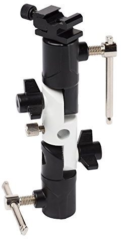 Bresser Fotostudio BR-29 Blitzhalter mit doppeltem Neigegelenk und Studioschirmanschluss