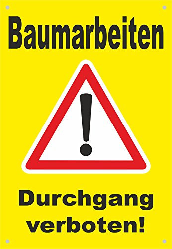 Absperr-Plane Absperr-Banner - Baum-Arbeiten - Durchgang verboten - 450x650mm mit Ösen – P00001-023-C - stabile PVC Werbe-Plane Werbe-Banner +++ in 4 Varianten erhältlich