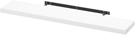 WOLTU Mensola da Muro Rettangolare Scaffale Libreria a Parete Decorazione per Cameretta Ufficio Porta CD/Dvd in Legno Bianco 120cm RG9315ws