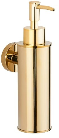 BGL Wandmontierter Seifenspender aus Edelstahl, 180 ml Flüssigseifenspender aus SUS304, ABS-Pumpkopf mit Ersatzpumpe, Goldfarben, für Bad und Küche