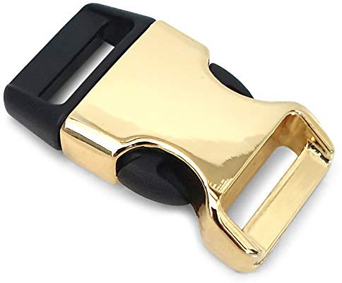 Ganzoo Metall-Kunststoff-Klickverschluss, 8er Set, 3/4/Klippverschluss/Steckschließer/Steckverschluss für Paracord-Armbänder, Hundehalsbänder, Rucksack, Farbe: gold/schwarz