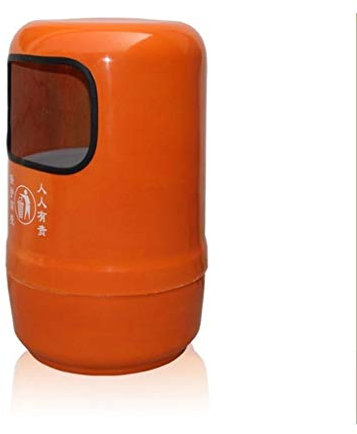 Poubelle Poubelle en FRP avec Seau intérieur for terrasse extérieure en Plein air Mall Street Poubelle Ronde 60L (15,8 gallons) for extérieur Corbeille à Papier (Color : Orange)