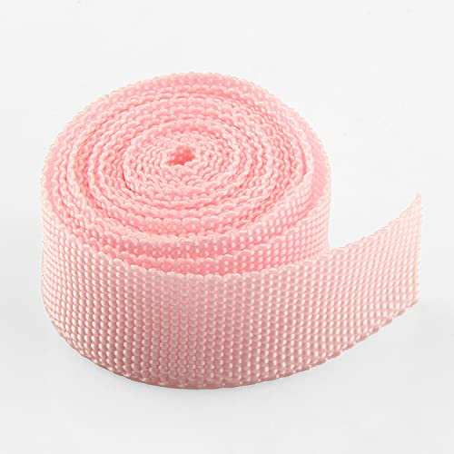 LIANYG Schrägband 100 Yards/Lot 23mm Breite Bandbandband zum Nähen Gurtband PP Kleidungsrücksack Backband schwarz blau gelb lila rot weiß grün grau 673 (Color : Pink 23mm Webbing)