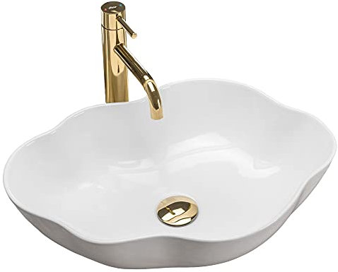 Rea Tvättställ badrum PÄRLVITT Handfat 515 x 375 x 135 mm Keramik (Vit)