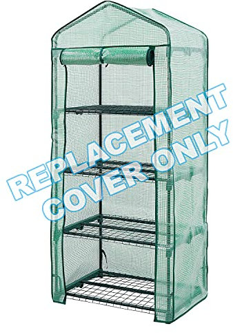 Taylor & Brown 4 Tier Greenhouse Cover Heavy Duty Replacement Spare Reinforced Growhouse Green PE Cover - 69x49x160cm