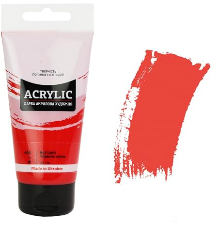7 Artists Acrylfarbe Rot 75 ml – Hochdeckende Hellrot Acryl für Holz, Leinwand, Ton & Stein Bemalen | Einzelne Red Acrylic Paint | Acryl Farbe für Basteln & Malen | Acrylfarben Einzeln