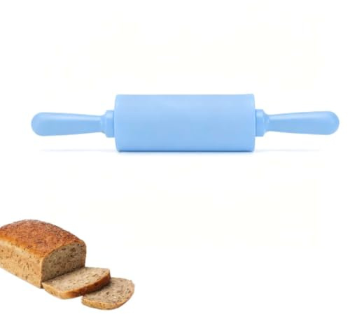 Small Rolling Pin, 23cm Nonstick Silicone Rolling Pin Rolling Pin for Baking Mini Rolling Pin Silicone Dough Roller for Kids Baking Rolling Perfect for Pastry and Dough Products(Blue)