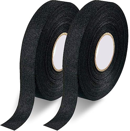 Rusoz Kabelbaum Band, Profi Vlies-Klebeband zur Geräuschdämpfung & Kabelisolierung, Hitzebeständig (-40°C bis 150°C) - Abriebfestes Gewebeband für Auto, KFZ & Elektro, 15mm x 20m, Schwarz