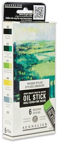 Sennelier Set mit 6 Mini Oil Sticks - abstrakte Landschaft - N130116.05