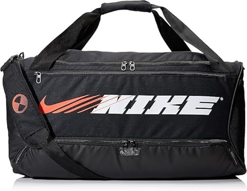 Nike- Brsla Bolsa Deportiva, Adultos Unisex, Negro/Blanco, Unico