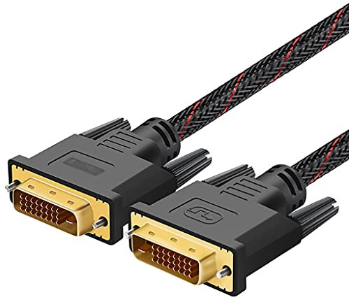 HDMI Cable DisplayPort DVI Nylon Braided Male to Male Cable Support 1920 x 1080 DVI Cable Dual with Ferrite Core Computer Cables (Length: 10m) (1.5m)