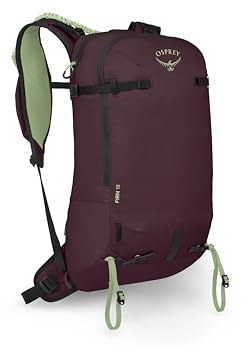Osprey Firn 18L Ski and Snowboard Backpack, Elderberry Purple/Peppermint Green, Small/Medium