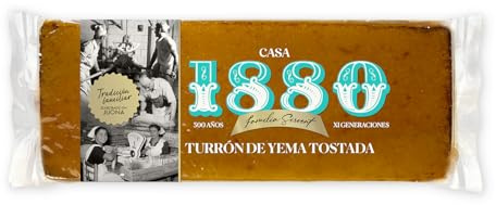 1880 Turrón de Yema Tostada Rilsan con Almendra y Miel, Sin Gluten, 300 g | Textura cremosa, receta artesanal, hecho en España, ideal para regalar, para compartir o como capricho, dulce navideño