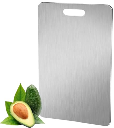 Planche à découper double face en titane pour cuisine, viande, fruits et légumes, grande taille (60 x 40 cm)