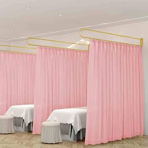 CHZDPP Massage Parlors Privacy Screen with Hooks/Support Rod, Tattoo Shop Partition Curtain to Provide Privacy, Portable Room Dividers for Beauty Salons Skincare Studios(Pink (1pc),2m/6.6ft)