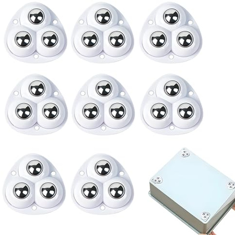 8 Stück Kleberoller Möbelrollen Klein Möbelrollen Flach Kugelrollen Schwerlast Möbelrollen Flach Set,Möbel Sselbstklebendes, Universal 360 Moving Wheels, für Transport von Möbeln (3 Rolle)