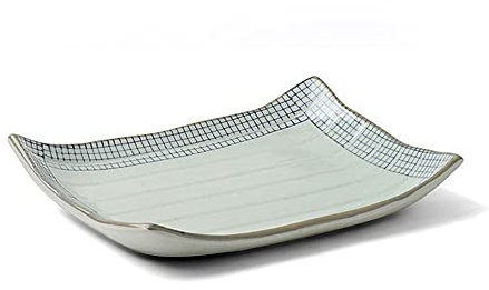 ETZRYSYB Platos llanos cuadrados de cerámica de 26,2 x 21 x 1,8 cm, para almuerzo, postre, ensalada, pasta, filete