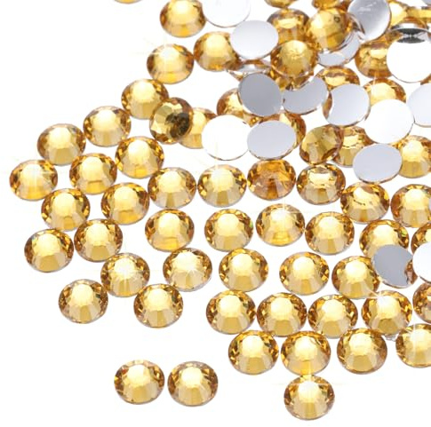 QUARKZMAN 16000 Piezas de Estrás de Resina Dorada SS16 4mm Resina No Hotfix Rhinestones para Manualidades, Diseño DIY, Vasos, Ropa, Maquillaje, Arte de Uñas