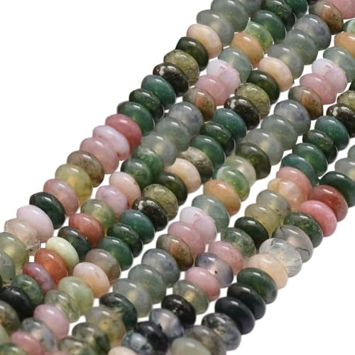 SUNNYCLUE 1 låda cirka 185 st 4 mm agat heishi-pärlor abacus stenpärlor tråd bulk mix färg ädelsten skiva energi lös distans för hantverk armband halsband gör-det-själv smyckestillverkning tillbehör
