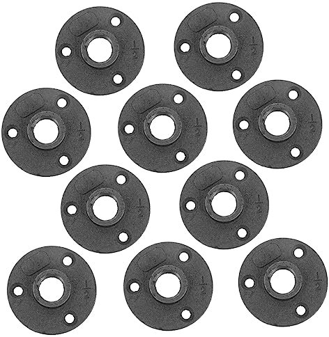 DIYEAH 10pezzi Flangia Per Pavimento in Ferro Malleabile Raccordi Malleabili Decorativi Per Mobili Base Fissa Per Flangia Per Scaffalature e Decorazioni Interne